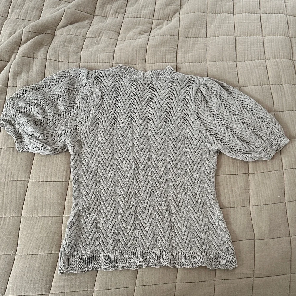 Amour Vert Denise Crochet Top in Oat - Picture 6 of 7